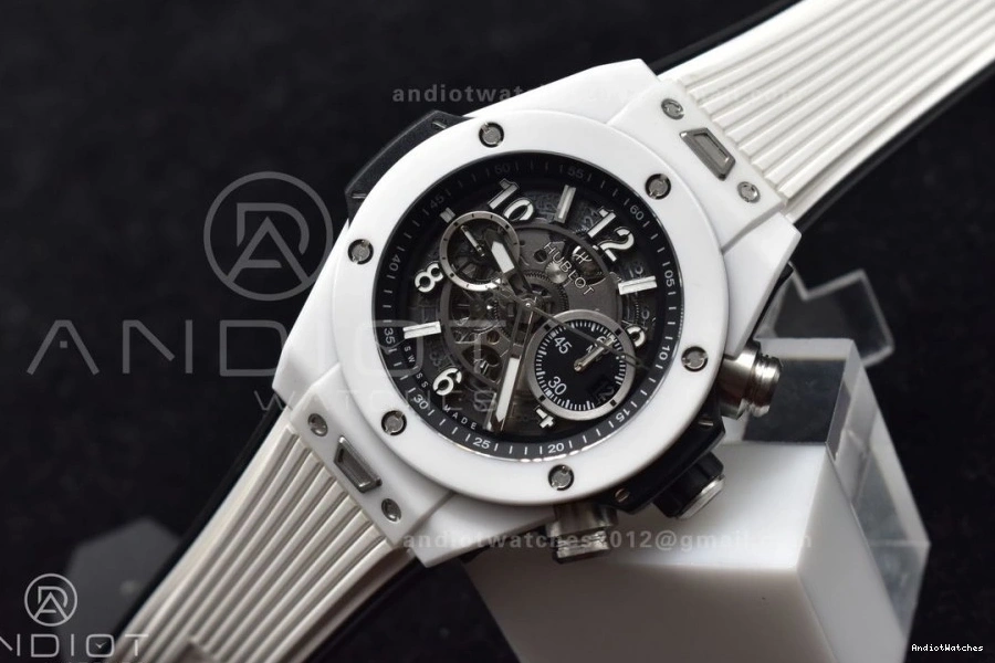 Skeleton White Edition A Strap Bang Ceramic Rubber Best on Big Packable Unico 1:1 White Dial 516 ZF 0125